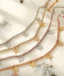 Collier ras du cou Papillon Or et Argent